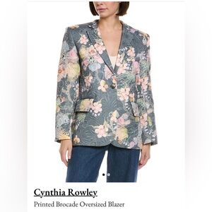 Cynthia Rowley Floral Oversized Brocade Blazer